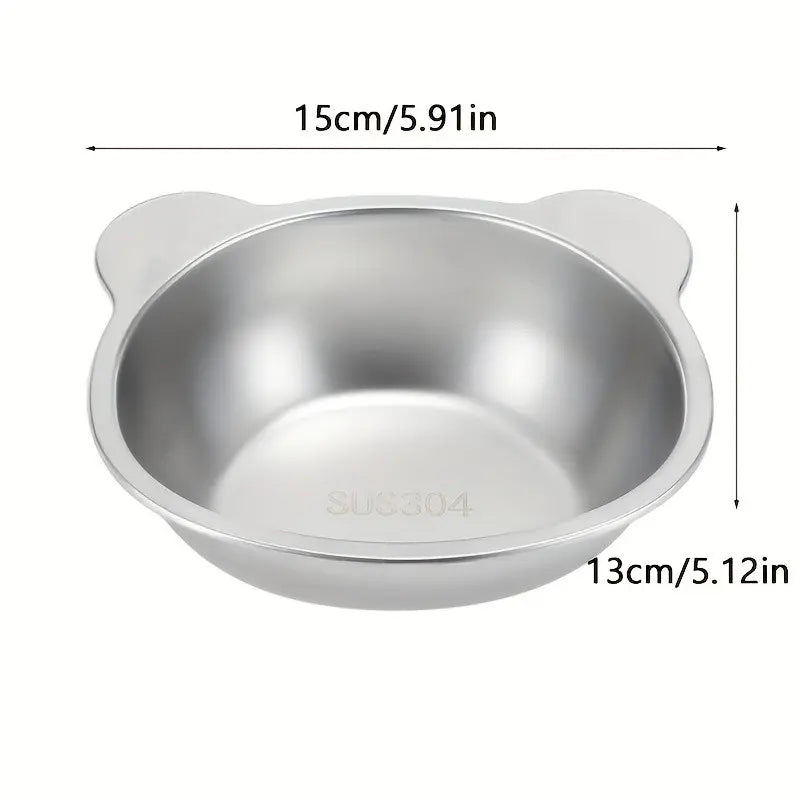 Tilted Stainless Steel Bowl Set for Cats and Dogs, 15-Degree Food and Water Bowls, Elevated Feeding Bowl, Anti-Tip Elevated Bowl System, Easy Clean Design
