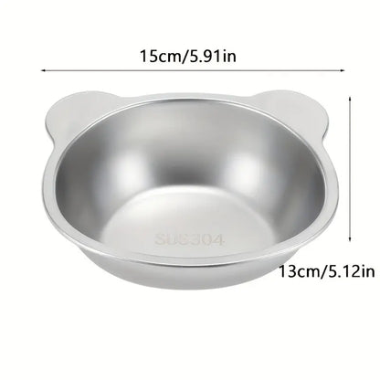Tilted Stainless Steel Bowl Set for Cats and Dogs, 15-Degree Food and Water Bowls, Elevated Feeding Bowl, Anti-Tip Elevated Bowl System, Easy Clean Design