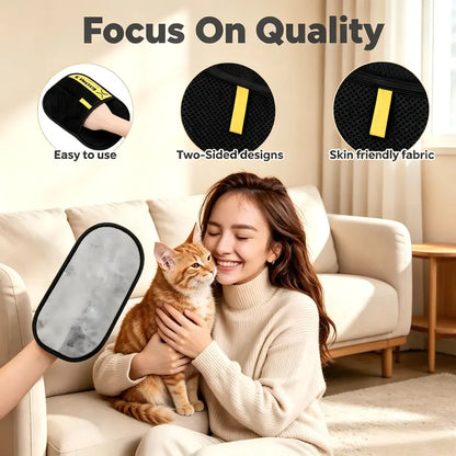 Reusable Electrostatic Pet Hair Removal Glove, Enhanced Pet Grooming Mitt for Cats and Dogs, Efficient Pet Shedding Fur Remover, Great for Sofa, Furniture, Carpet, Car Seat, Home Pet Cleaning