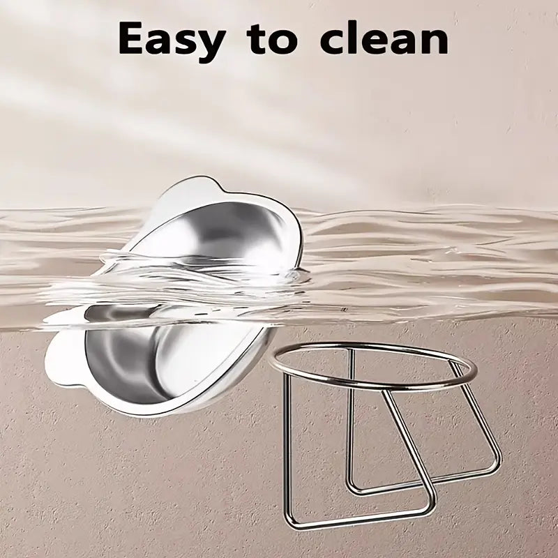Tilted Stainless Steel Bowl Set for Cats and Dogs, 15-Degree Food and Water Bowls, Elevated Feeding Bowl, Anti-Tip Elevated Bowl System, Easy Clean Design