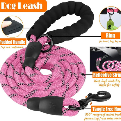 Ergonomic No-Pull Dog Harness, Collars & Leash Set (6Pcs, Pink/Large) - Metal-Buckle Tough, Comfortable, Easy to Clean, W/ Seat Belt, Collapsible Bowls & Poop Bag Dispenser, Ideal for Hiking, Walking, Fits Small-Large Dogs - Home Improvement Supplies