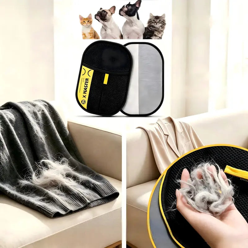 Reusable Electrostatic Pet Hair Removal Glove, Enhanced Pet Grooming Mitt for Cats and Dogs, Efficient Pet Shedding Fur Remover, Great for Sofa, Furniture, Carpet, Car Seat, Home Pet Cleaning