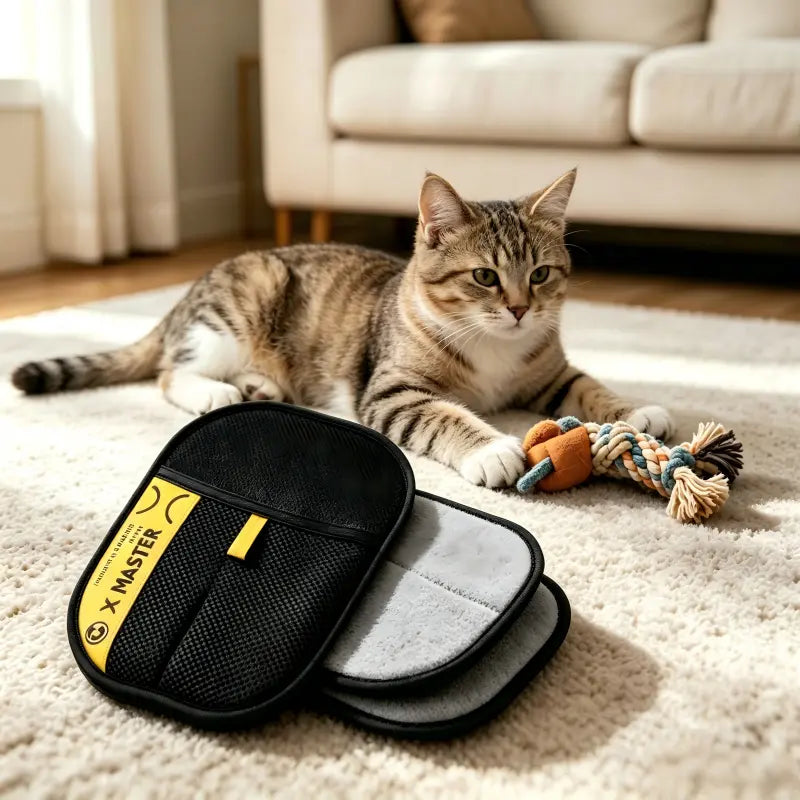 Reusable Electrostatic Pet Hair Removal Glove, Enhanced Pet Grooming Mitt for Cats and Dogs, Efficient Pet Shedding Fur Remover, Great for Sofa, Furniture, Carpet, Car Seat, Home Pet Cleaning